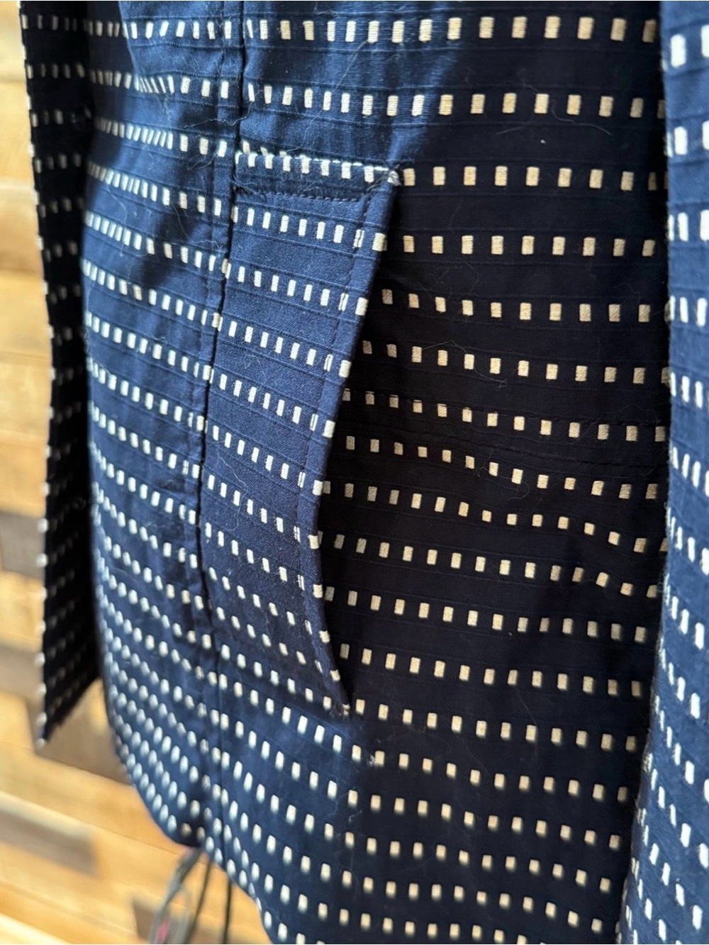 Rafaella Navy Blue & White Jacquard Dot Blazer Jacket 100% Cotton Sz 6P - Picture 3 of 10